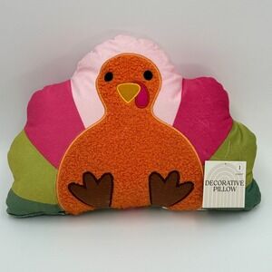 Turkey Decorative Pillow Fall Harvest Plush‎ Cushion 9.5x14 NEW